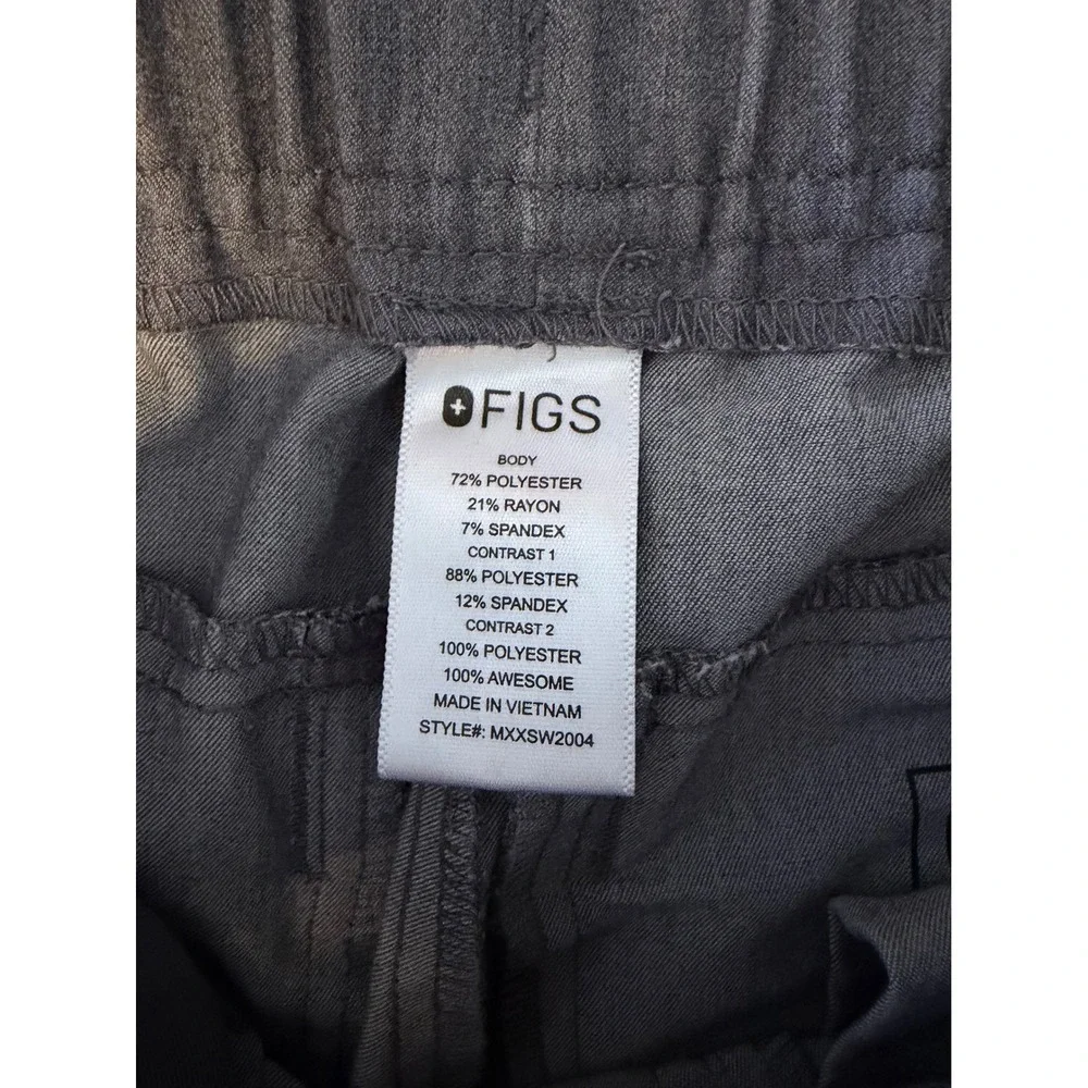 FIGS Mens Tansen Jogger XS Graphite Gray Scrub Pants Green Drawstring Technical